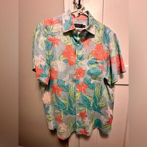 Vineyard Vines Blue and Green Casual Button Down Shirt